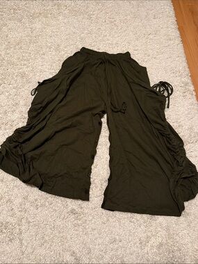 Handmade Wide Leg Pants With Buttons And Ties